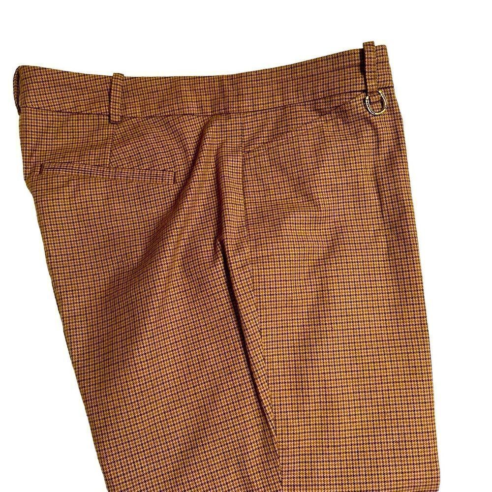 Vintage Lauren Tan Houndstooth Flannel Slimfit Dress Pants Size 10